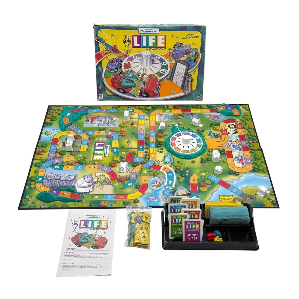 Disney Pixar Monsters Inc The Game of Life In Monstropolis Board Game 2001